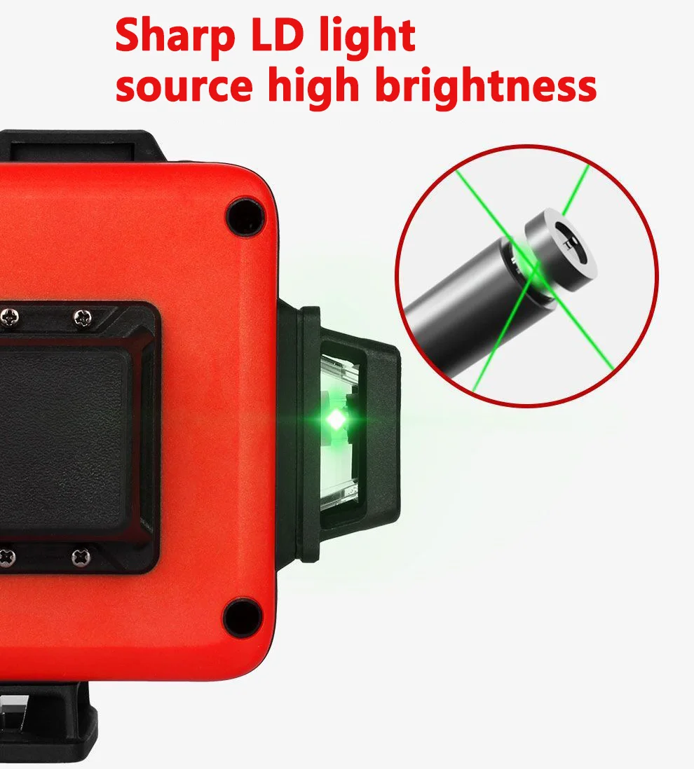 8259E Level Green Light 12-Line Infrared Laser Level Electronic Wall Meter Level Wall Mounter Laser Measuring Instrument