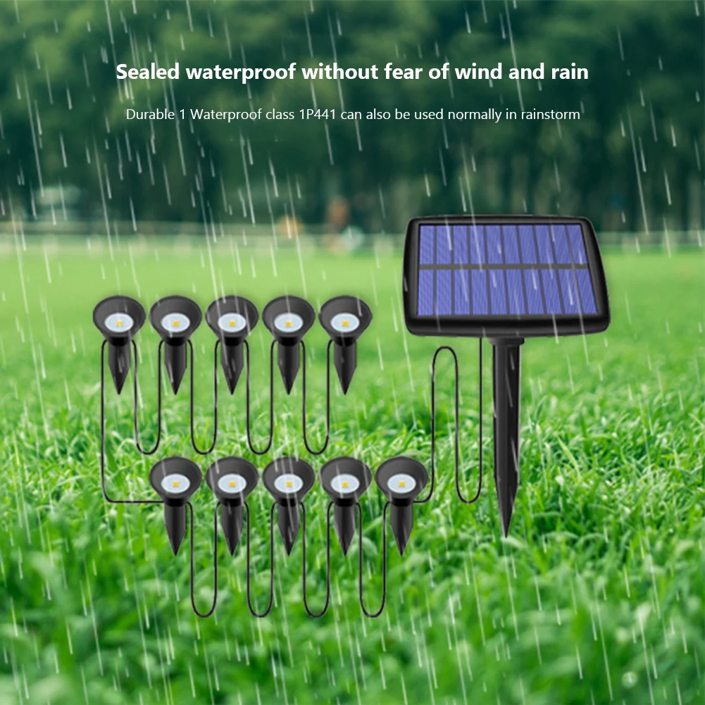 

Outdoor Solar Spot Lights 10 LED 3000K Landscape Spotlights Auto On/Off Outdoor IP44 Waterproof Garden Lamps For Driveway Porch