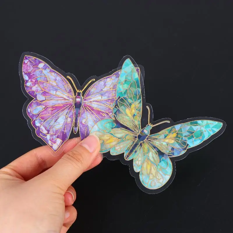 10Pcs Decorative 3D Hollow Colorful Butterfly Wall Stickers PET Waterproof Stickers For Scrapbooking DIY Home Wall Journal