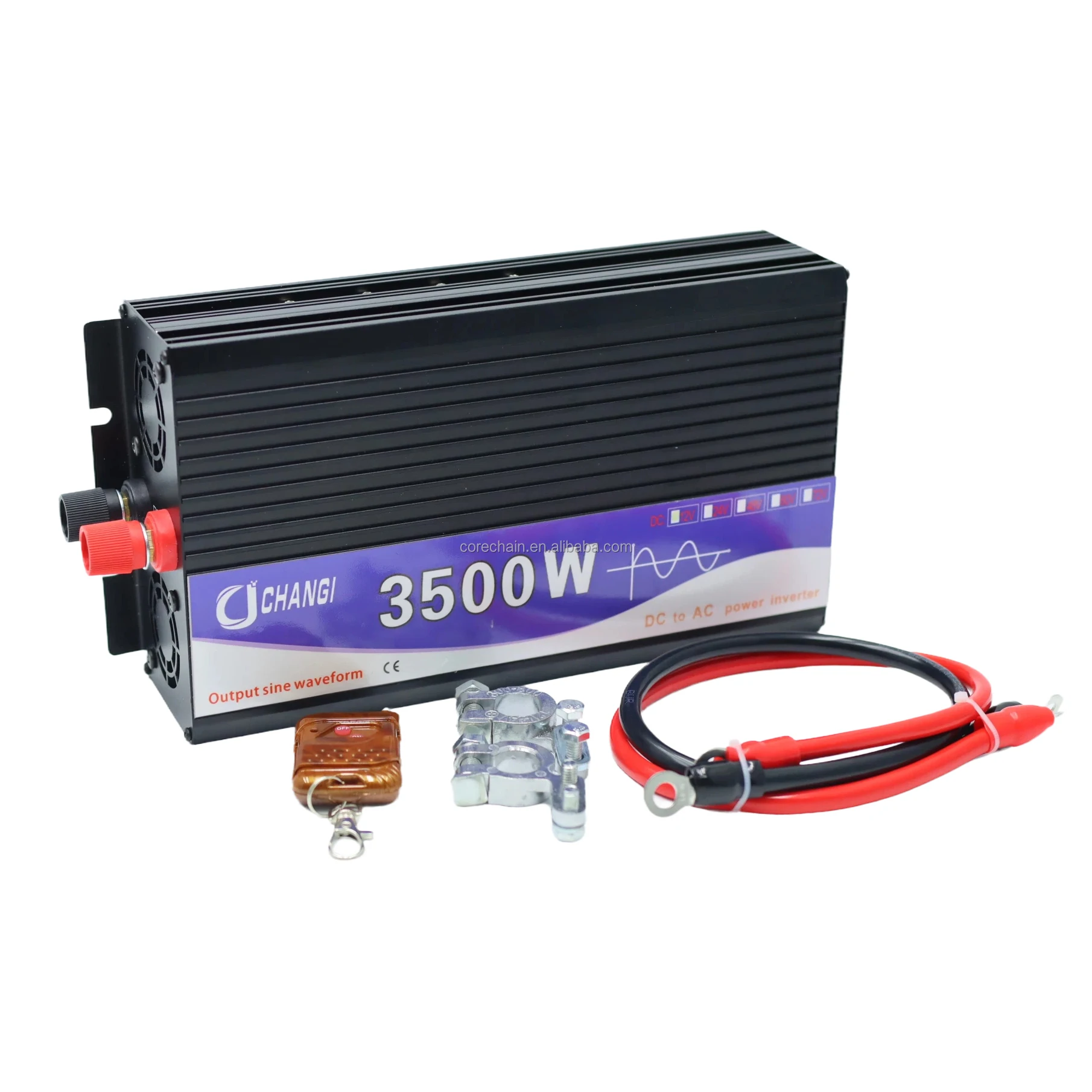 Inversor de Onda Senoidal Pura com Display LED 3500W 5000W 6000W, Conversor de Energia DC 12V 24V 48V para AC 110V 220V, Inversor Automotivo para Sistema Solar