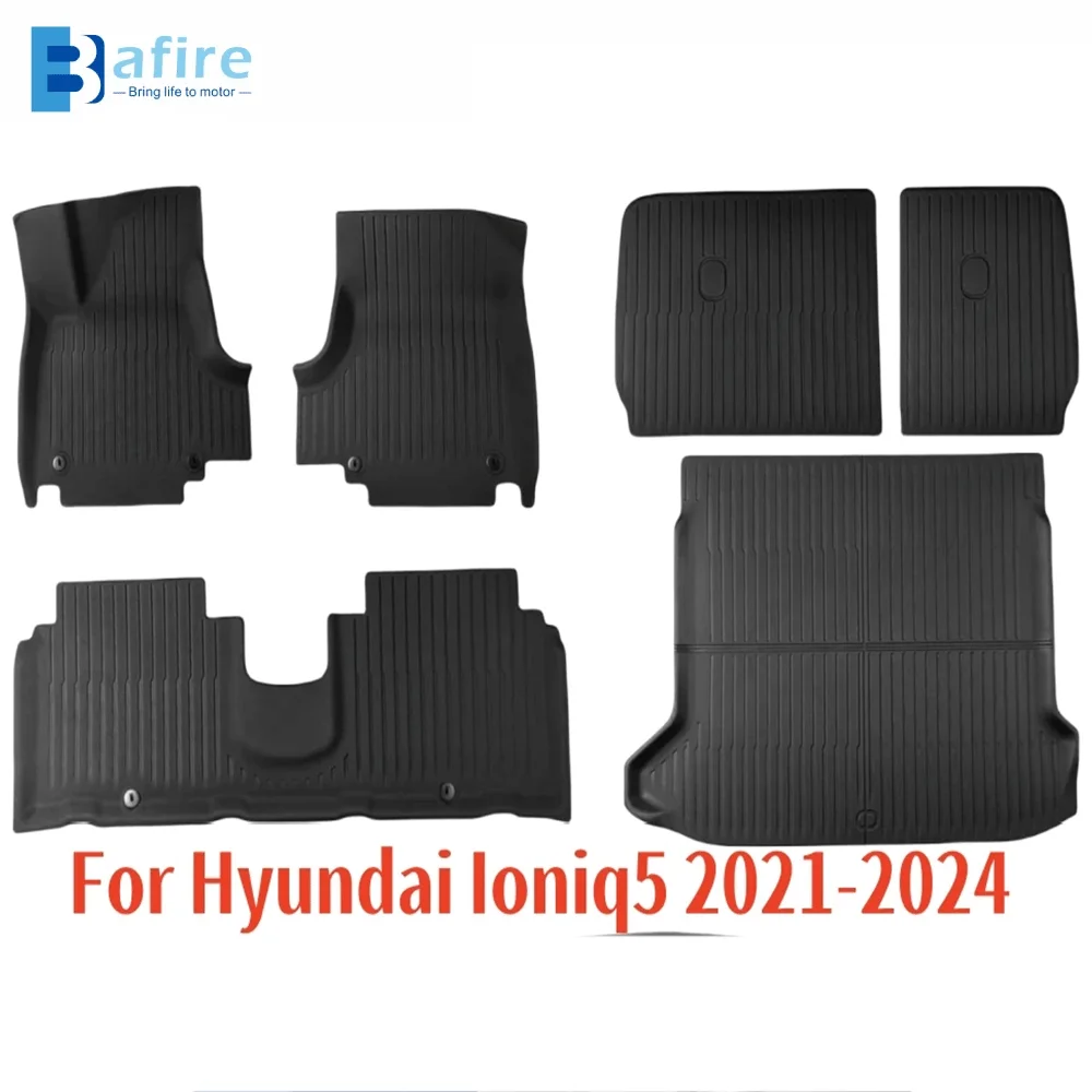 

Floor Mats For Hyundai Ioniq5 2021 2022 2023 2024 All-Weather Front Rear Cargo Liner Full Set Backrest Protection Trunk Mats