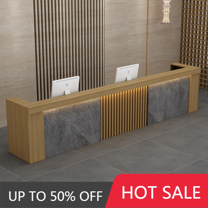 Modern European Reception Desk Counter Aesthetic Luxury Vintage Trendy Reception Desk Counter Decorations Office Salon Furniture