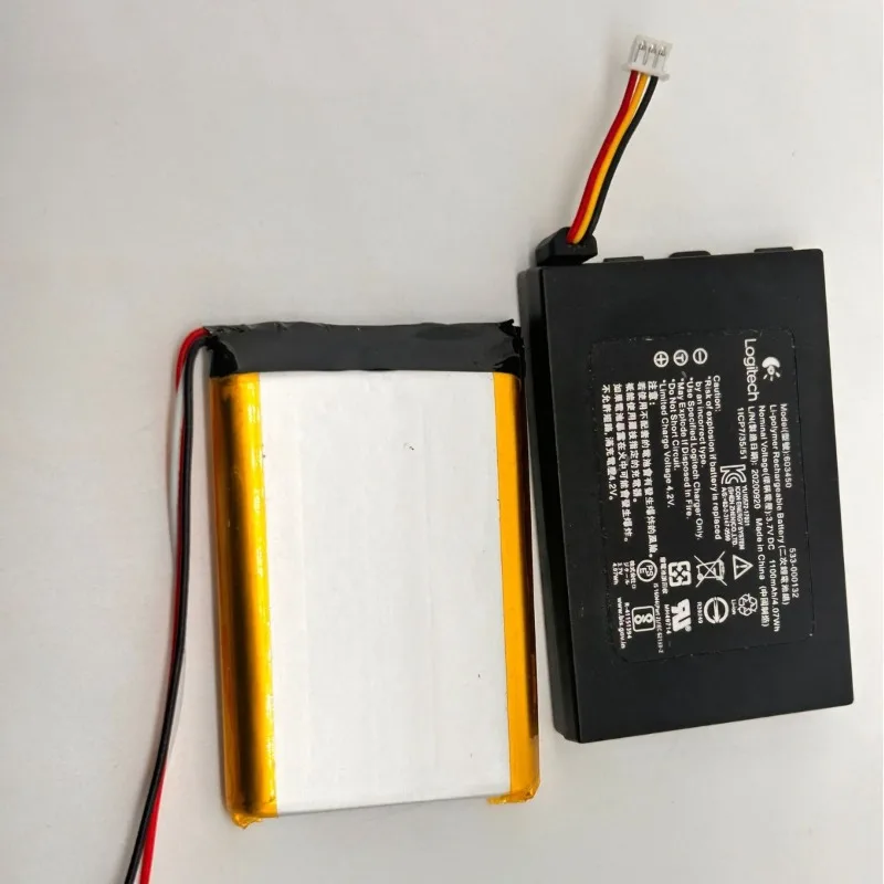 2500mAh 3.8V Head‑Mounted Headphones Battery for Logitech G533 G933 533-000132 Replacement Polymer Lithium‑ion Battery Cell