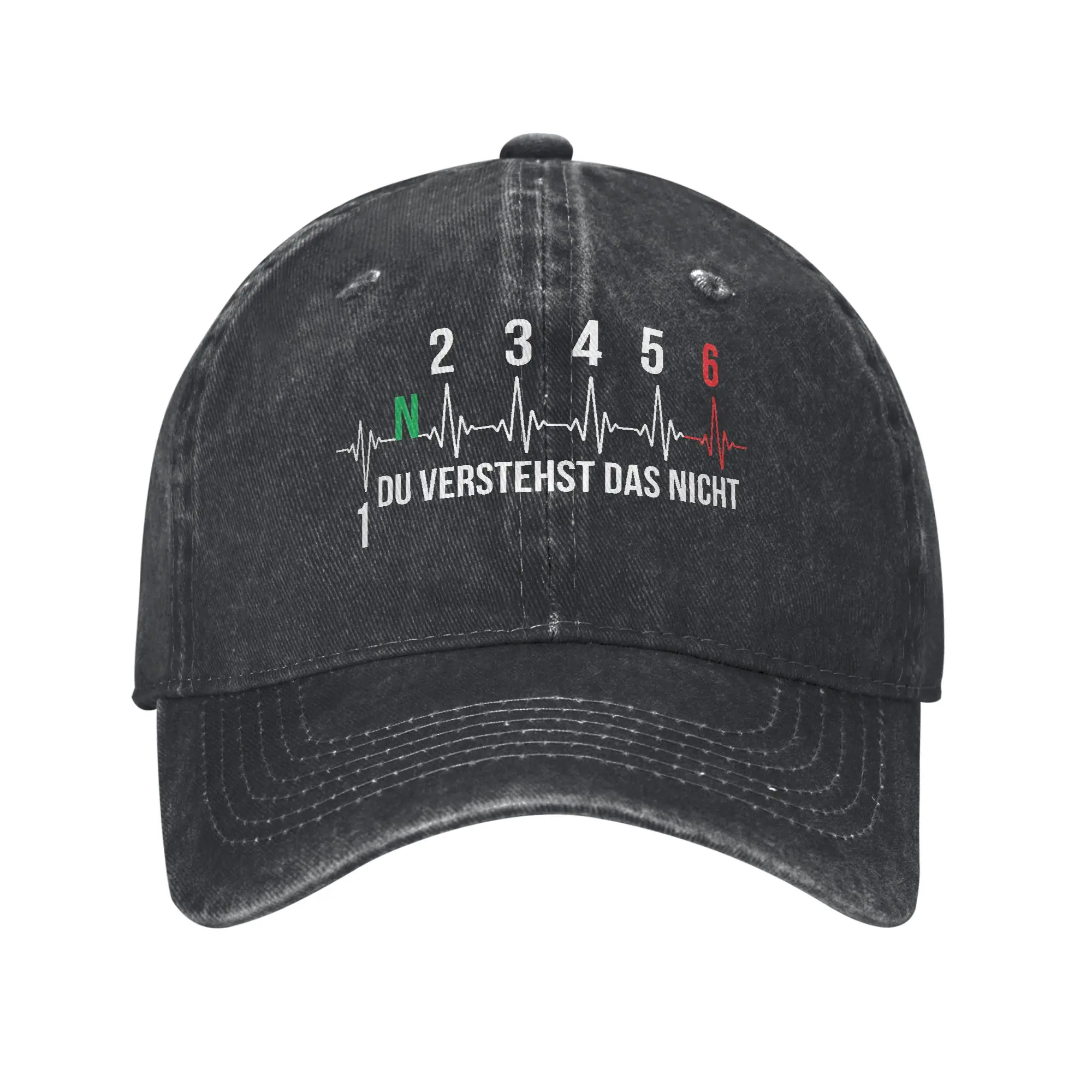 Unisex-Motorrad-Baseballkappe mit „Du Verstest Das Nicht“-Motorrad-Print, klassische Distressed-Denim-Baseballkappe, verstellbar