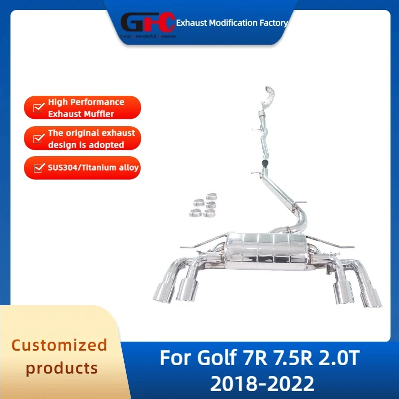 

Высокопроизводительная выхлопная система Valvetronic (даунпайп и катбэк) из нержавеющей стали для Golf 7R 7.5R MK7 2.0T 2018-2022