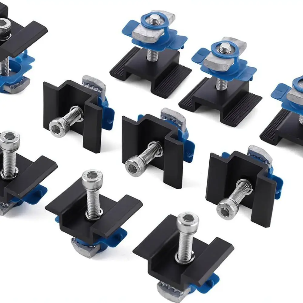 Solar Panel Mid Clamp Aluminum Alloy Fastening Hardware Kit Black Roof Mount For Solar Energy Photovoltaic Systems