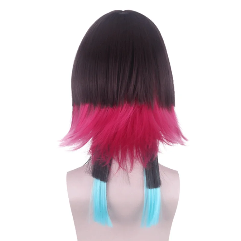 Anime Dämon Slayer Enmu Gradient synthetische Kurzwellen Kostüm Perücke Halloween Cosplay Männer Frauen hitze beständige synthetische Haar Perücken