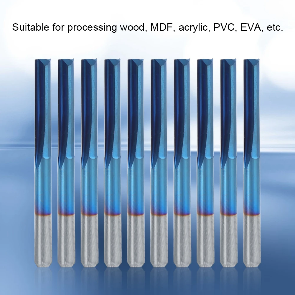 超硬フライス ZDZCYS17DL 超硬合金 3.175mm ハンドル 2枚刃ストレートフライス ブルー