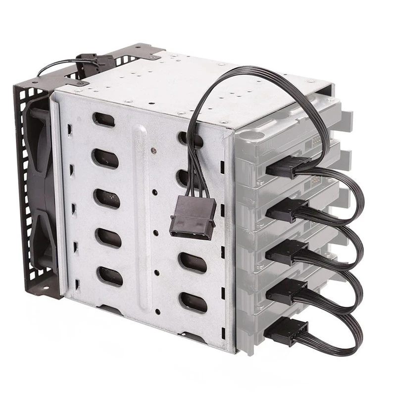 

5 Bays 3.5 Inch SATA Hard Drive Backplane Cooler Cage In 3X 5.25Inch Drive Bay (Internal Cages), With SATA Data Line