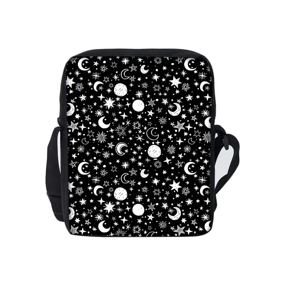 

Moon and Stars Pattern Single Sided Messenger Bag for Boy/Girls Children Best Gifts 3D Cartoon Casual Crossbody Bag