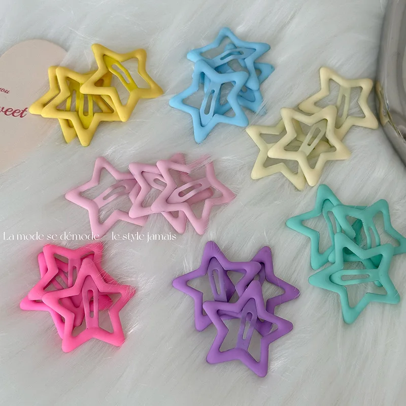 Y2g Sweet Girl Pentagram Hairpin Hollow Basic Bang Clip Side Clip Small Size BB Clip New Hair Accessories