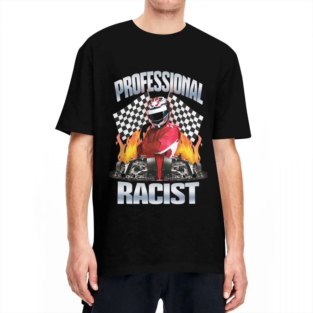 Professional Certified Racist Racing Meme Tshirt Unisex Cotton Tops Funny Round Neck Short Sleeve