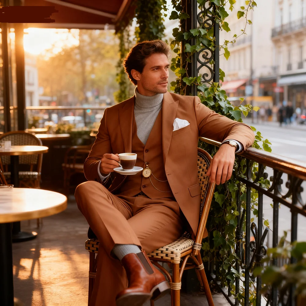 

Elegant Mint Green 3 Piece Men's Slim Fit Business Suit Notch Lapel Tuxedo Blazer Vest Pants Set for Wedding Party Prom Groom