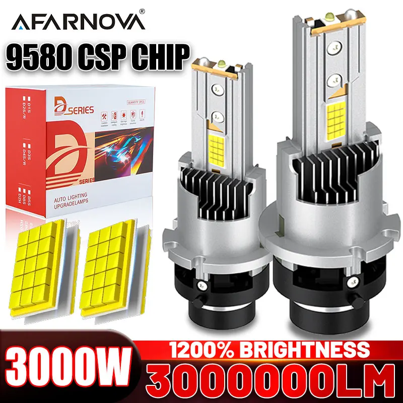 

2 шт. D2S D4S D1S D3S Светодиодные фары Canbus HID D1R D2R D3R Turbo LED Двусторонний чип CSP Ксеноновая лампа 1:1 Turbo Lamp 6000K Plug&Play