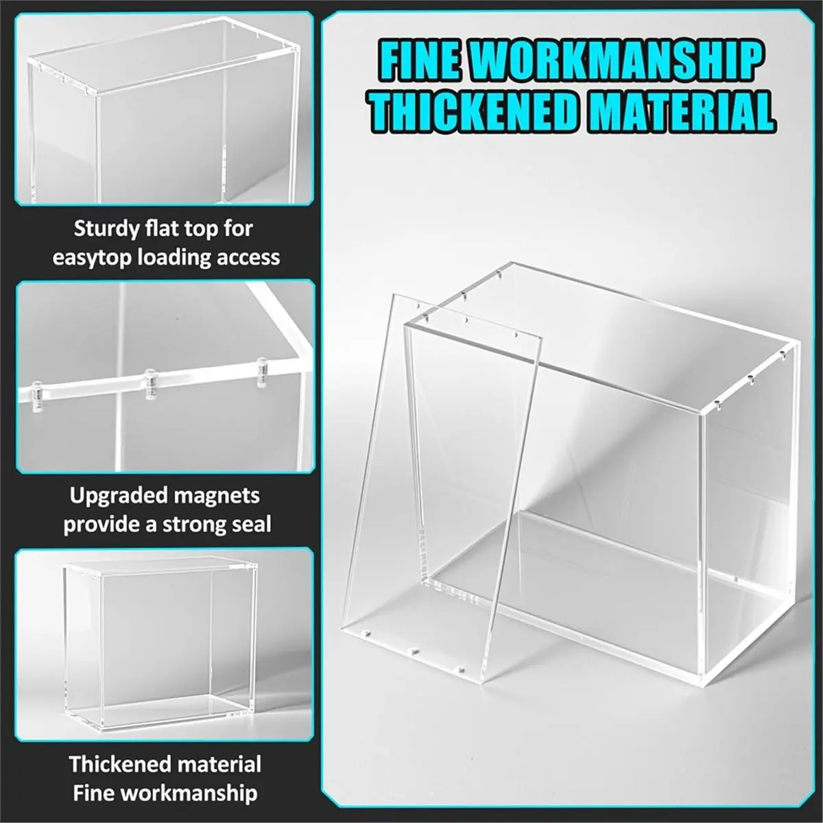 828 Mega Sale 2Pack Acrylic Display Case Trading Card Storage Box Stackable Protector Dust-Proof Collector Storage Protector