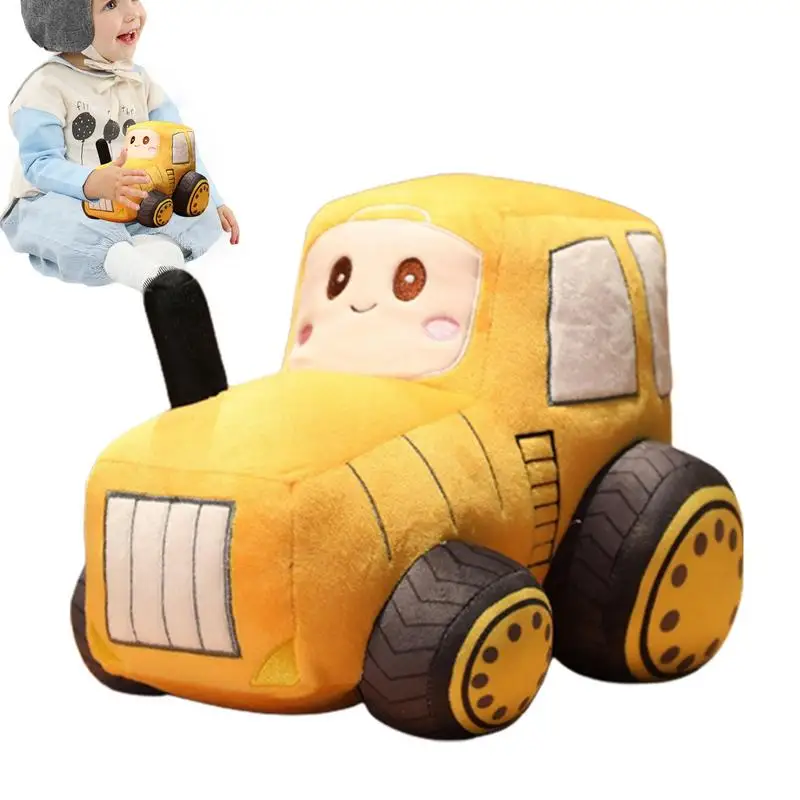 Vehicle Plush Pillow Tractor Pillow Plush Doll Decorative Sofa Pillows Car Plush Cute Tractor Plush Toys Stuffed Toys Home