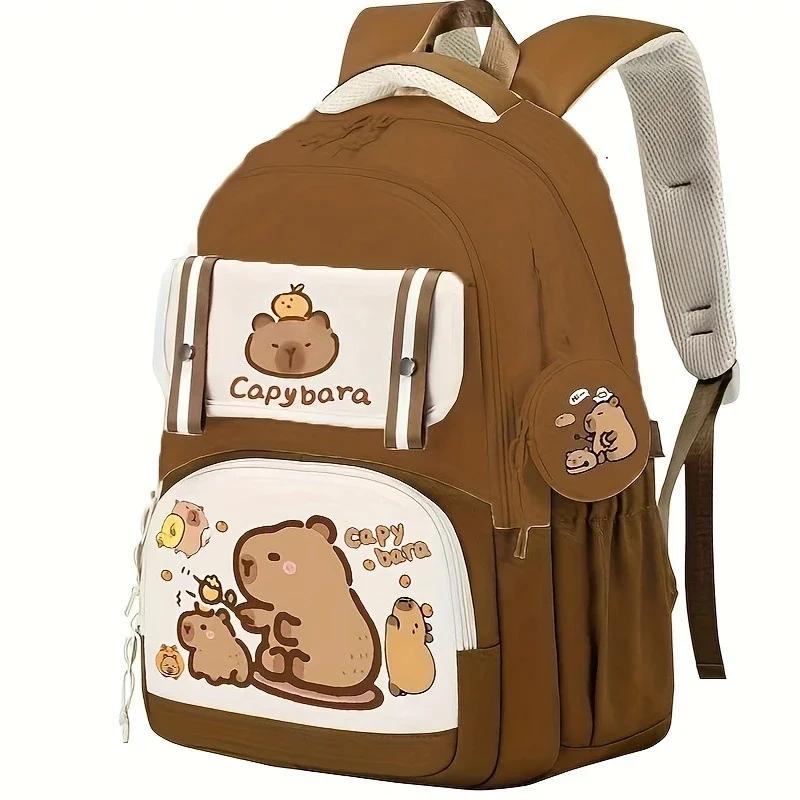 

Cute Large Capacity Capybara Backpack Cartoon Breathable Student Schoolbag Nylon Ultra-light Book Bag Back To School Women Girl
