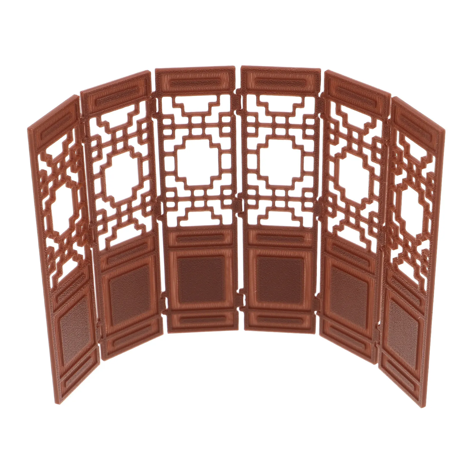 

Mini Desktop Screen Decoration 1:20 Scale Ornamental Chinese Folding Screen for Home Office Privacy Divider Photography Prop