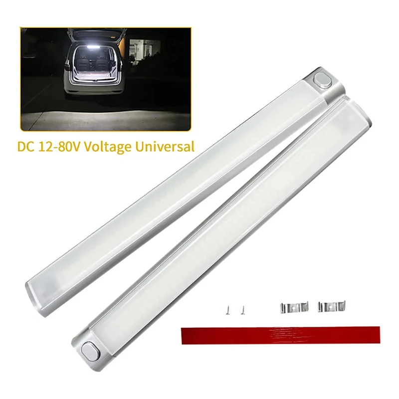 Compartment Light 12-85V 120LED Car Interior Light Bar Strip with  Switch Truck RV Van Lorry Camper Boat Caravan Motorhome