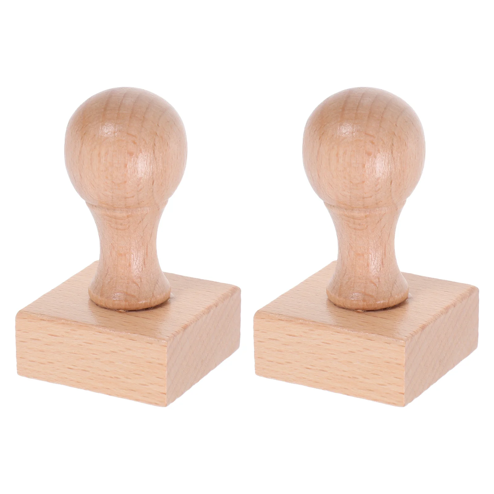 2Pcs Children's Beech Wood Rubber Stamps Creative DIY Wooden Stamp Handle for Scrapbooking Craft Projects Durable Wooden Knobs