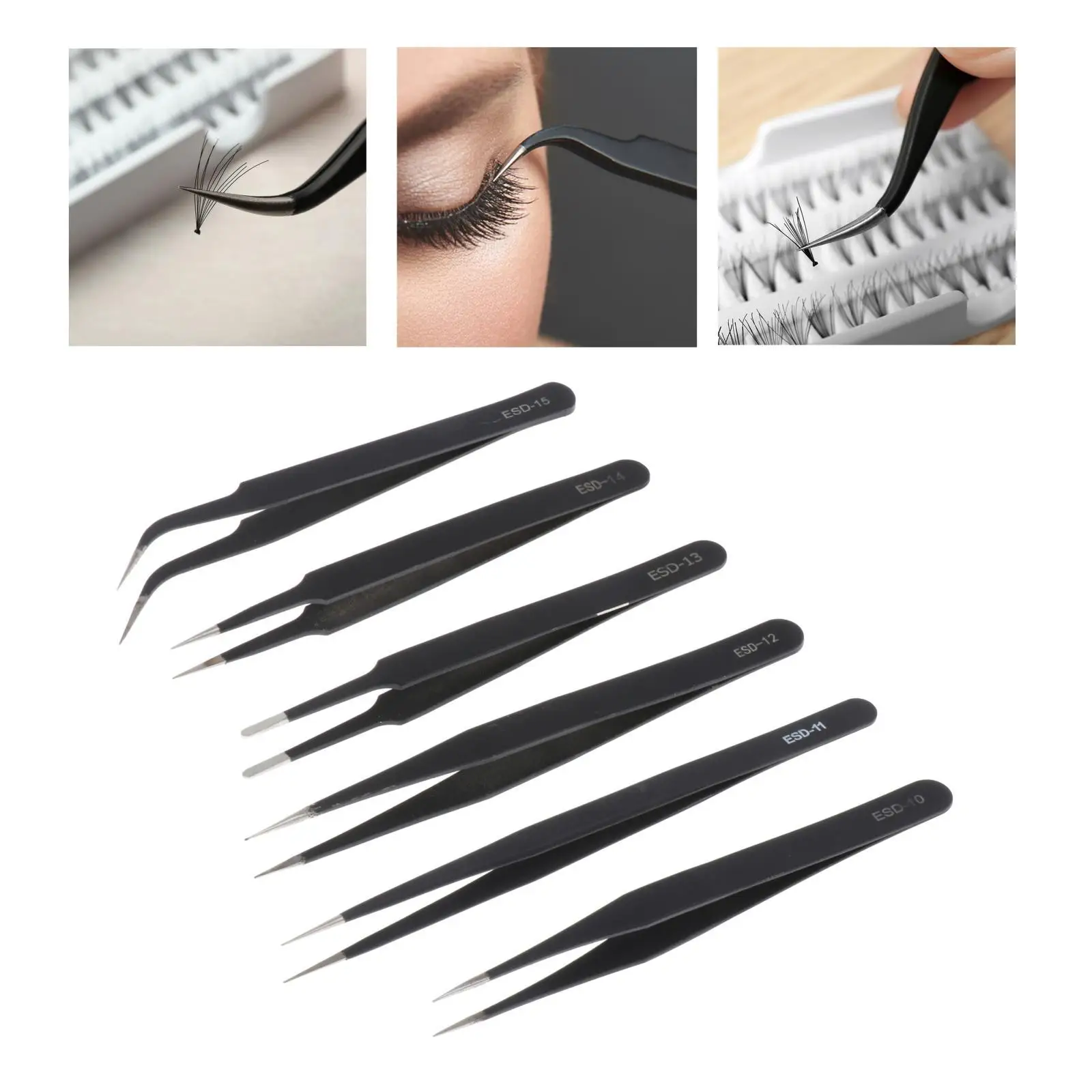 6Pcs Precision Tweezer Tool Set with Storage Bag High Precision Eyebrow Tweezer Precision Tweezers Set for Crafting