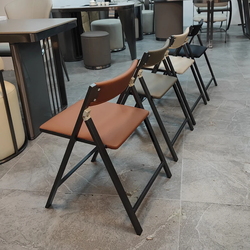 Modern Portable Folding Chair Easy Storage Dining Chair Office Meeting Chair Coffee Shop Stool