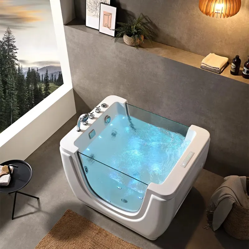 2026 Luxury Thermostatic Baby Spa Bath Massage Freestanding Acrylic Bubble Jacuzzi