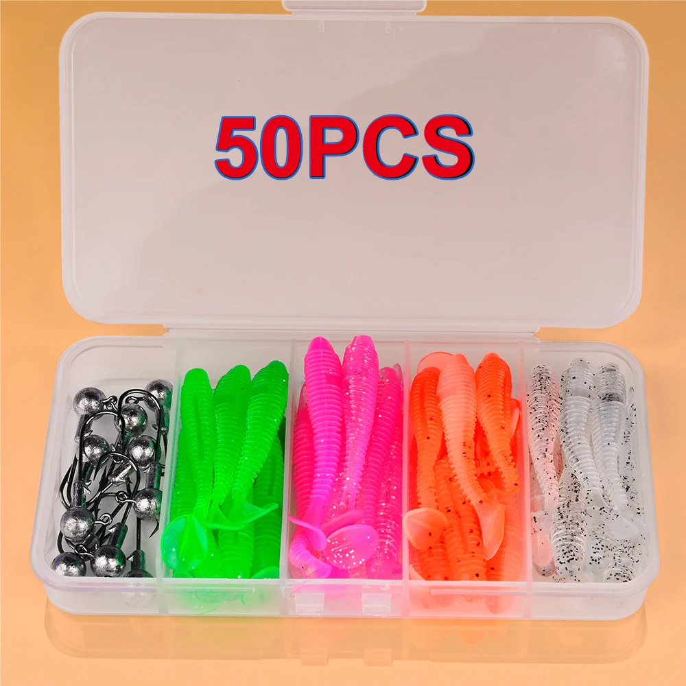 Proberos Kit de vinilos con jig head – Señuelos de silicona para pesca - imagen 3