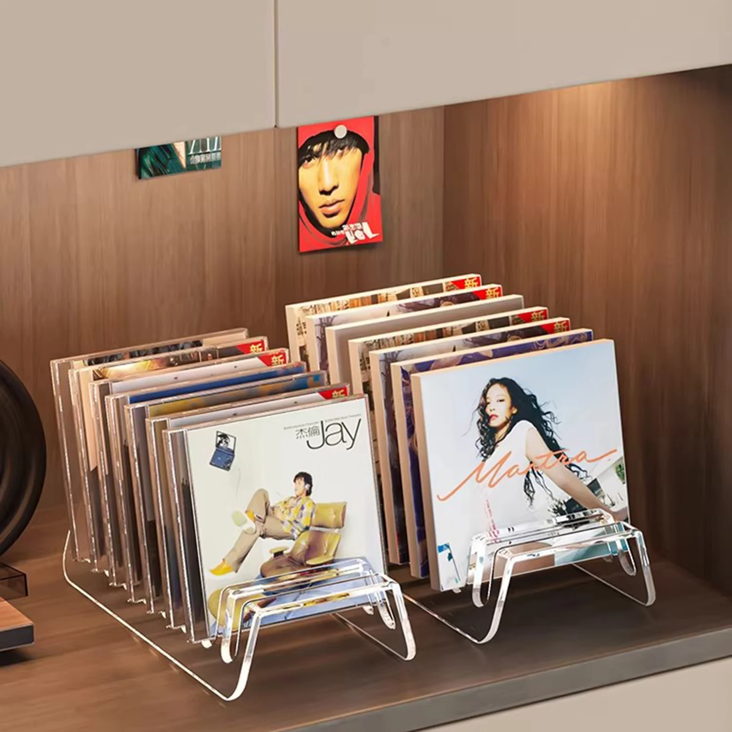 Acrylic CD Display Stand - Clear Compact Disc Holder for Desktop & Shelf, Organizer for Music Albums, DVDs & Blu-Rays