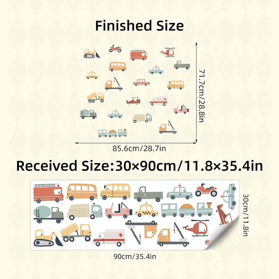 Cartoon Car Construction Truck Furniture Wall Stickers Kids Room Decor for Baby Bedroom Decoration Living Room Wall Decals