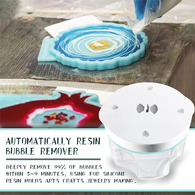 A98E-Resin Bubble Remover With Timing,95 Kpa Resin Vacuum Chamber, 2L Epoxy Resin Bubble Remover Machine For Molds US Plug