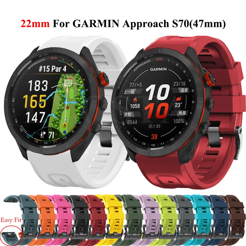 Silicone 26mm 22mm Quick Release Wrist Strap for Garmin Approach S70(47mm) Fenix 8 47 51MM 7X 7 Pro 6 6X Pro 5X 5 Plus Wristband