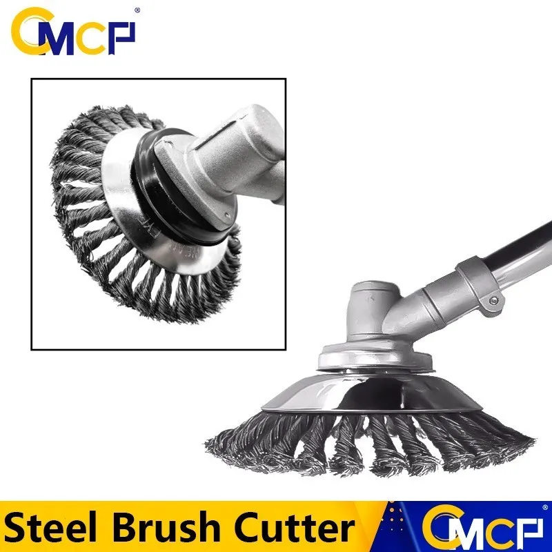 

CMCP 6/8 Inches Grass Trimmer Brush Cutter Garden Trimmer Head Weed Brush Steel Wire Wheel