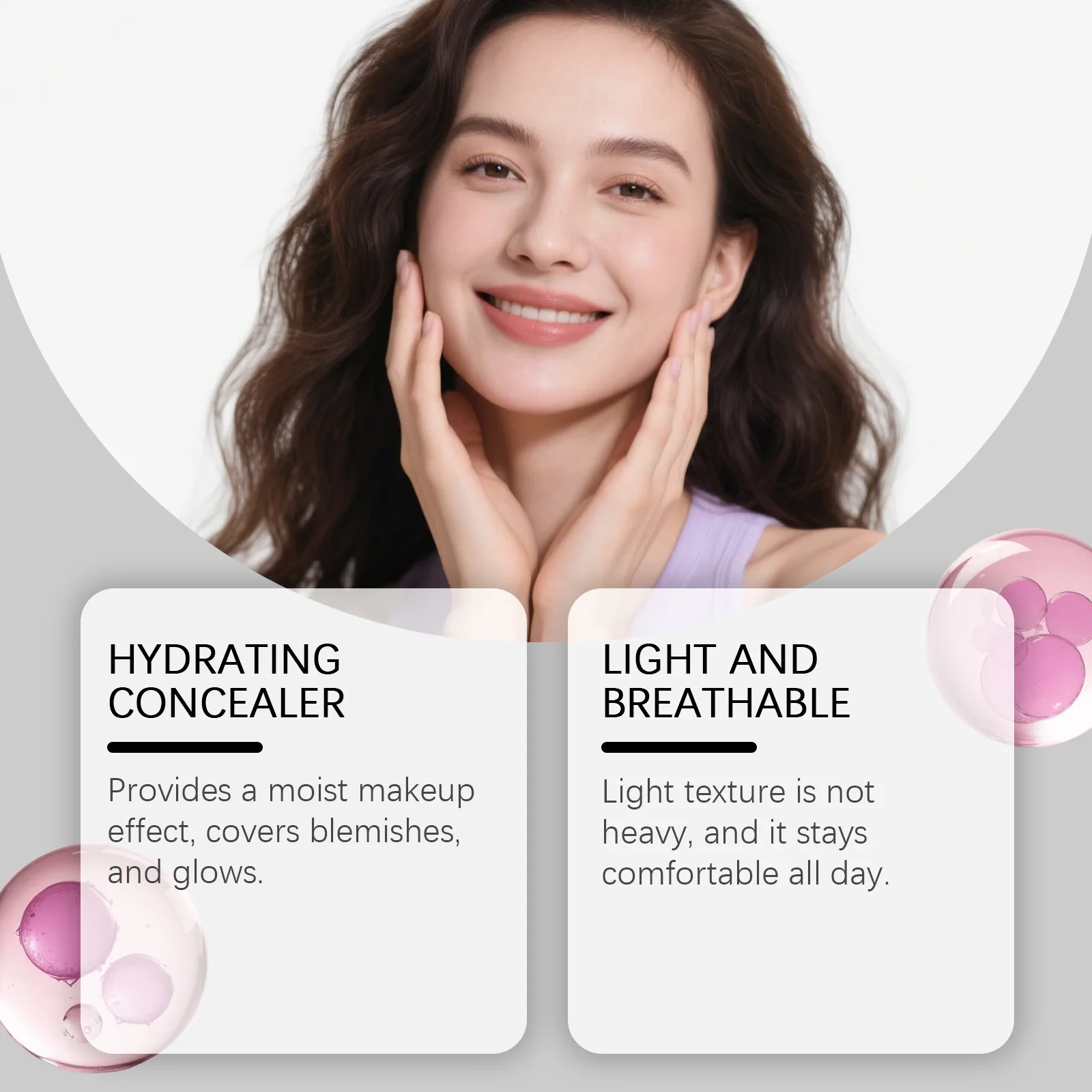 Eelhoe Pink Facial Foundation Long Time Oil-Control Lasting Wear Makeup Base Maquiagem Full Coverage Face Moisturizing Concealer
