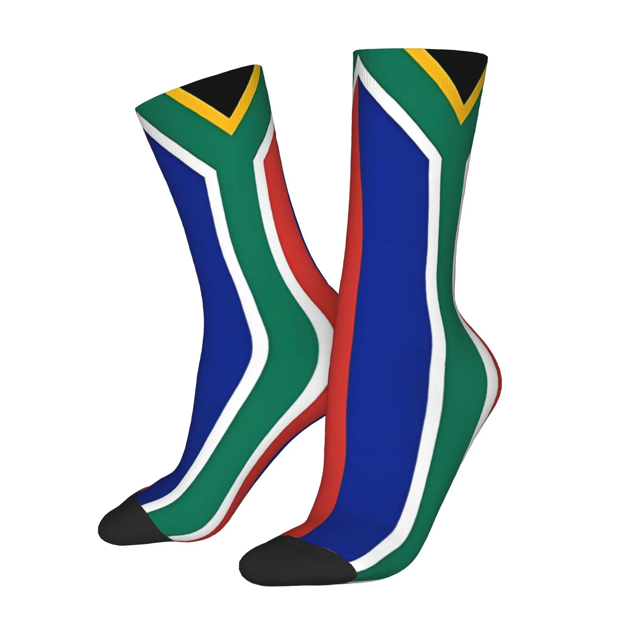 Happy Funny Men's Socks South Africa Flag Retro Harajuku  Hip Hop Novelty Crew Sock Gift Pattern Printed