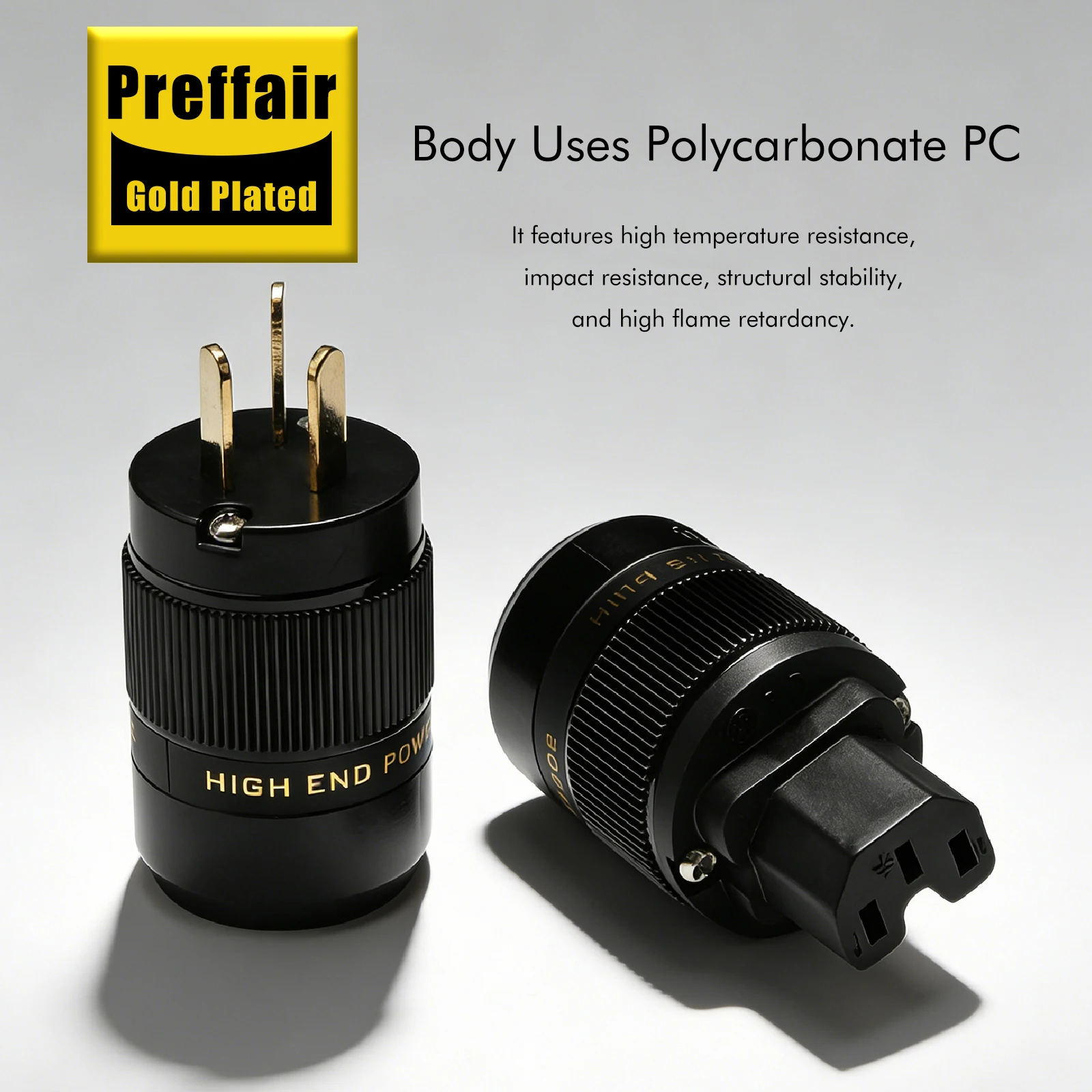Preffair HIFI Audio AU AC Stecker Rhodium/Gold Beschichteter Anschluss C15 Buchse für DIY Stromkabel – Detail 4
