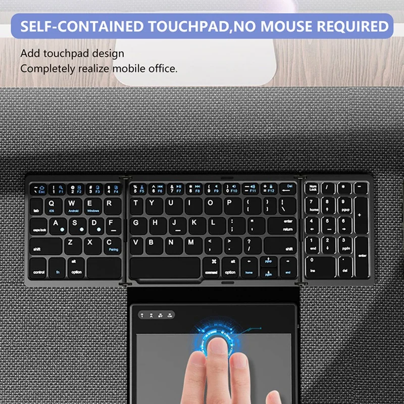 Foldable Bluetooth Keyboard With Touchpad Pocket Folding Keyboard For Laptop Tablet Wireless Rechargeable Keyboard