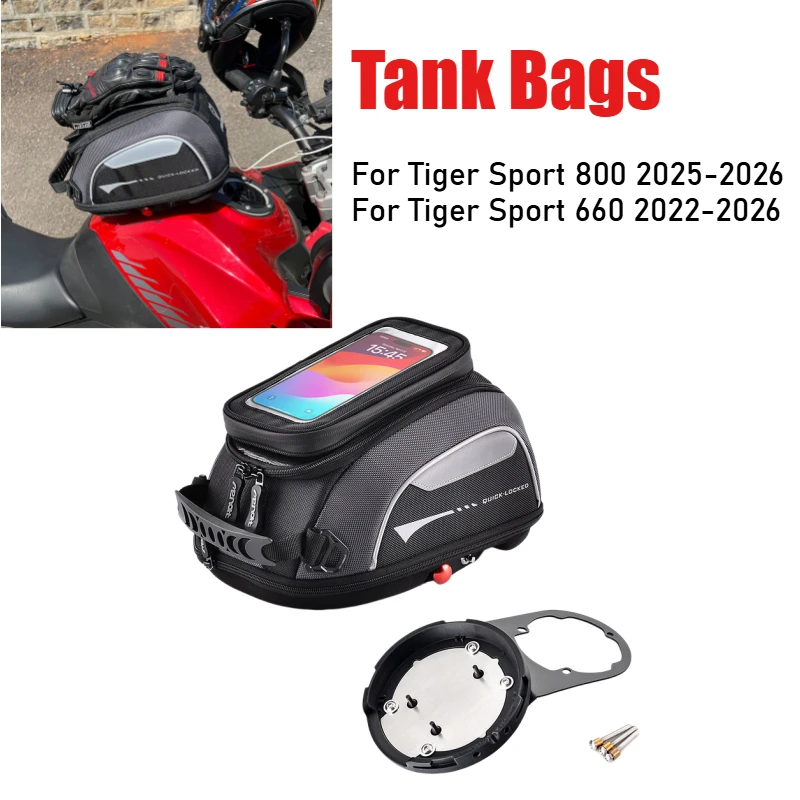 Tank Bag for Tiger Sport 800 Tiger Sport 660 2022-2026 Motorcycle Quick Lock Navigation Bag Backpack Waterproof Luggage Top Case