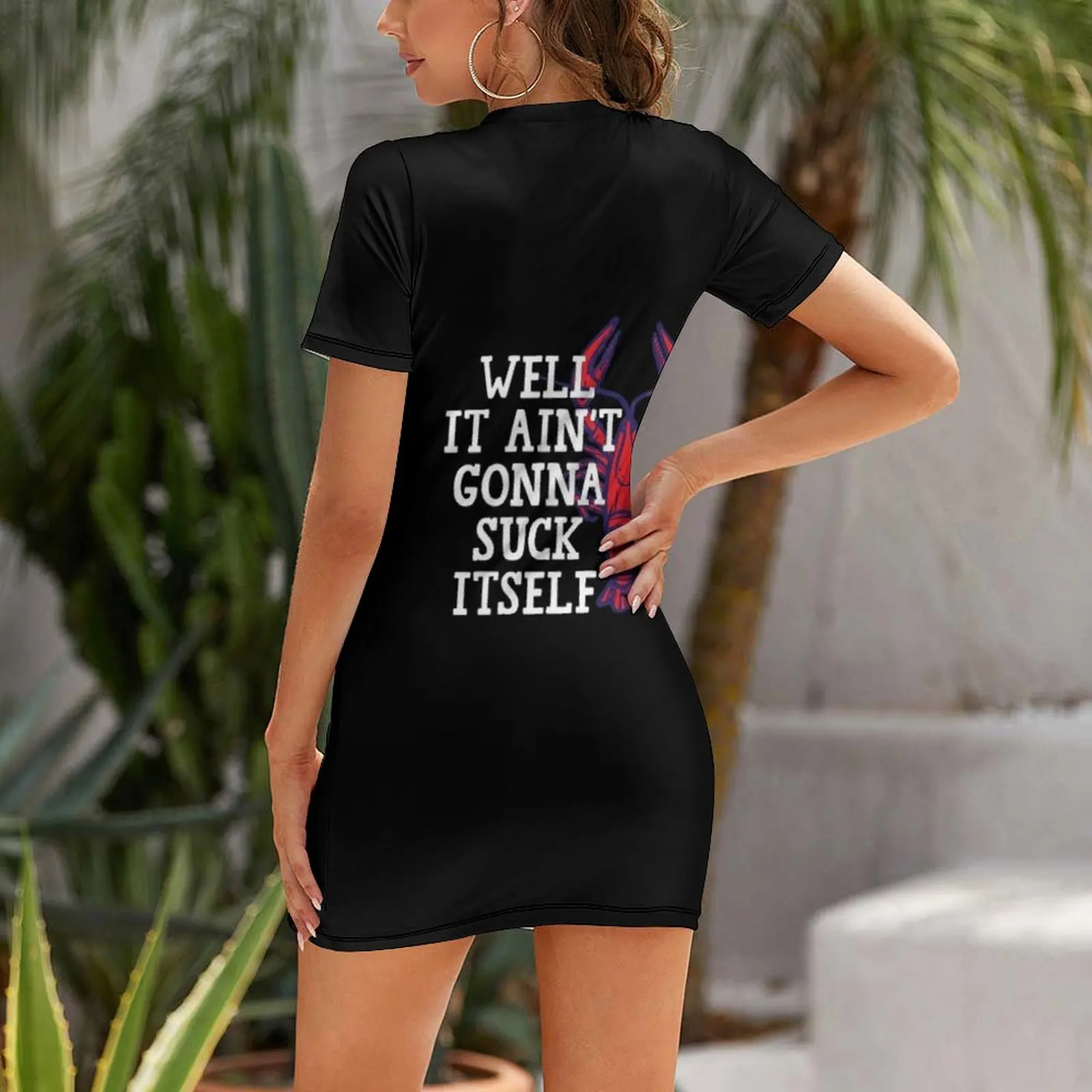 Well It Ain't Gonna Suck Itself Lustiges Cajun Crawfish T-Shirt Kurzarmkleid Elegantes Sommerkleid koreanische Frauen