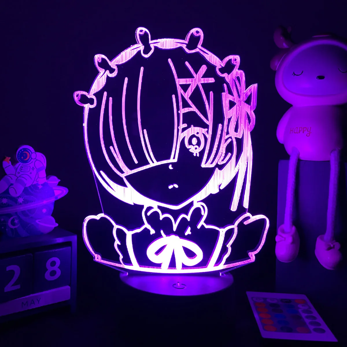 Anime Lamp Re Zero Starting Life In Another World Acrylic Glowing Stand for Room Decor Nightlight Gift Re Zero Rem Action Figure