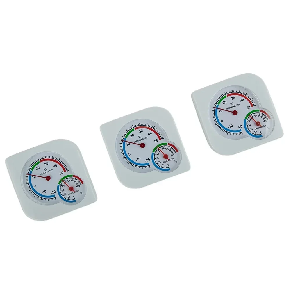 Thermometer Hygrometer Weather Stations Home Indoor 3Pcs 7.2*7.2cm Humidity Indoor Climate Pvc Thermo-Hygrometer