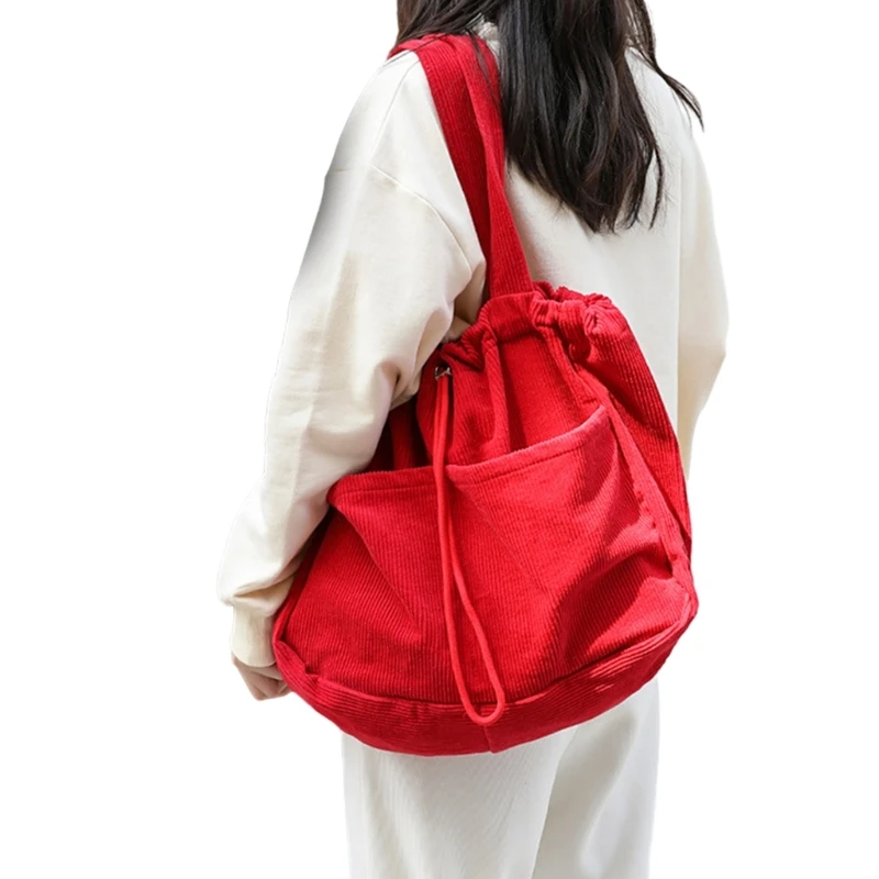 Stylish Corduroy Shoulder Bag with Japanese Soft and Comfortable Handbag Perfect for Fashion Conscious Women