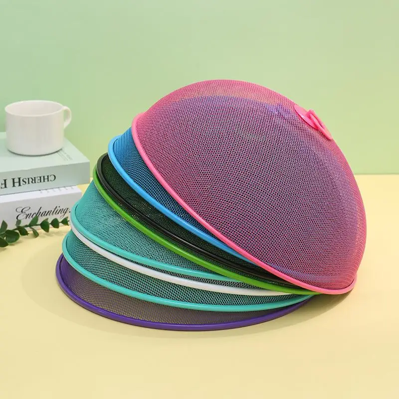 Mesh Food Cover Protective Round Shape Dish Lid Household Anti-Flying Vegetable Fruit Display Holder For Outdoors