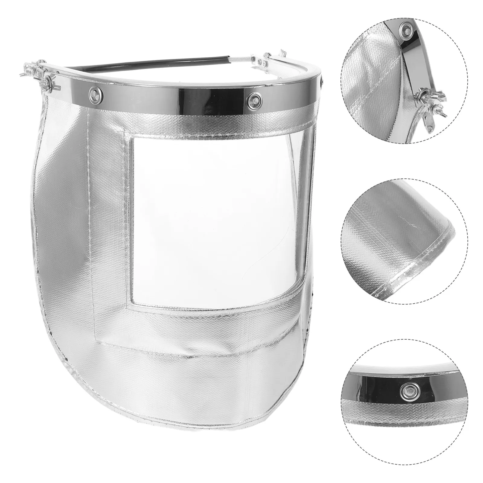 Heat Proof Shield Clear Grinding Visor High Temperature Resistant Aluminum Foil Full Face Protection Ratchet Safety Headgear