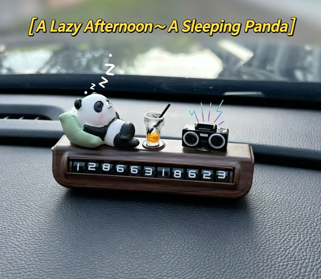 Niedlicher Panda-Autotelefonhalter, Temporäres Parkzeichen, Chinesischer Stil Armaturenbrett-Dekoration, Kreatives Geschenk für Männer und Frauen – Detail 3
