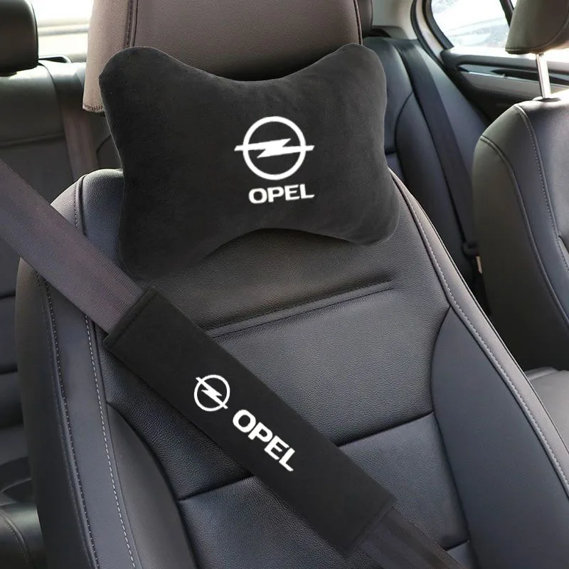 Car Headrest Neck Pillow Seat Belt Shoulder Pad Fit For Opel OPC LINE Astra J H G K Insignia Corsa D B E Mokka Vectra Zafira