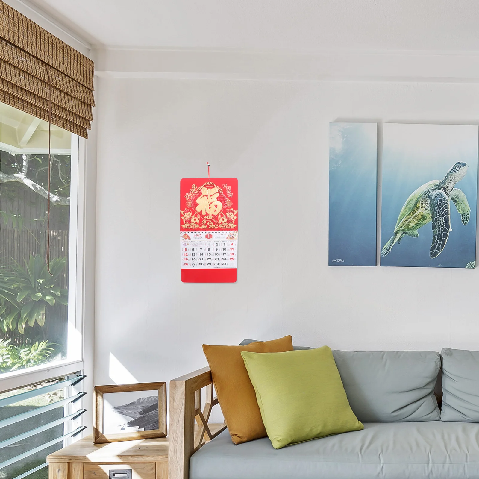 

Chinese Lunar Calendar New Year Decorations Monthly 2025 Style Wall Paper Hanging