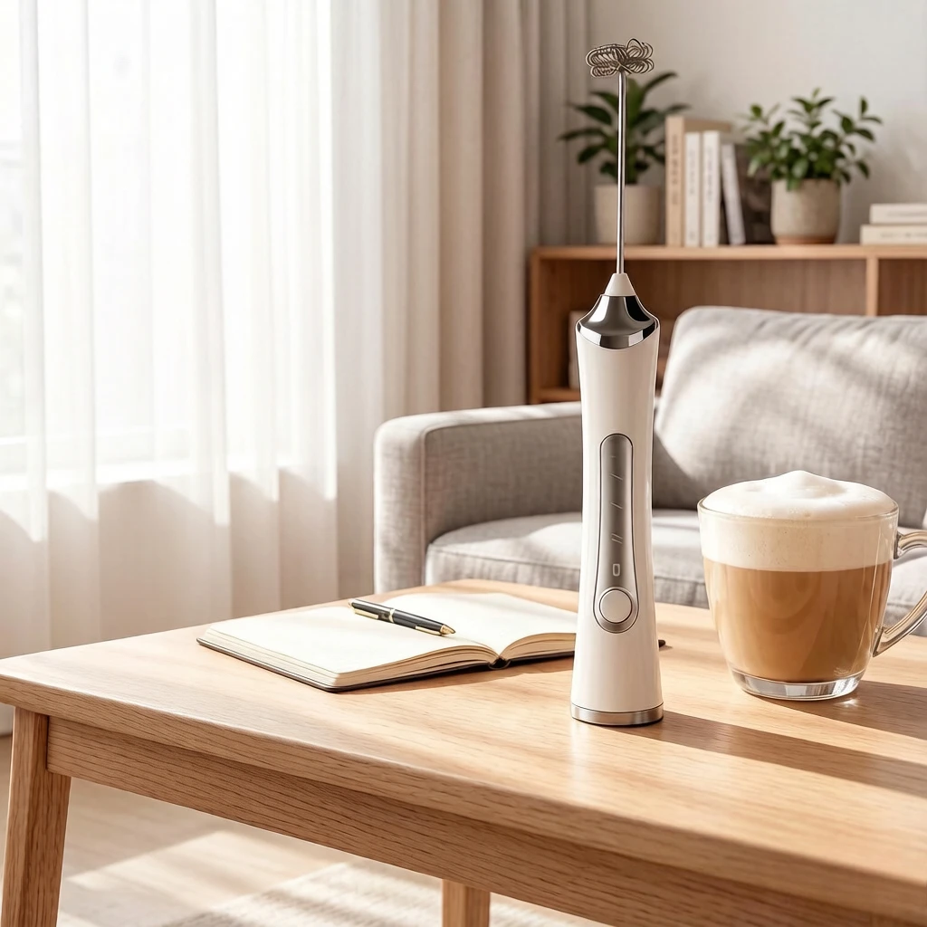 Quick Electric Milk Frother, Flagship Black Foam Maker & Whisk for Coffee, Long Battery Life Fast Frothing Durable Durable