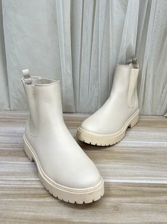 

Comfortable round Toe ort Boots Women's Faion New Sle Micro Defects All Match Booties Spring Autumn Season PU Material