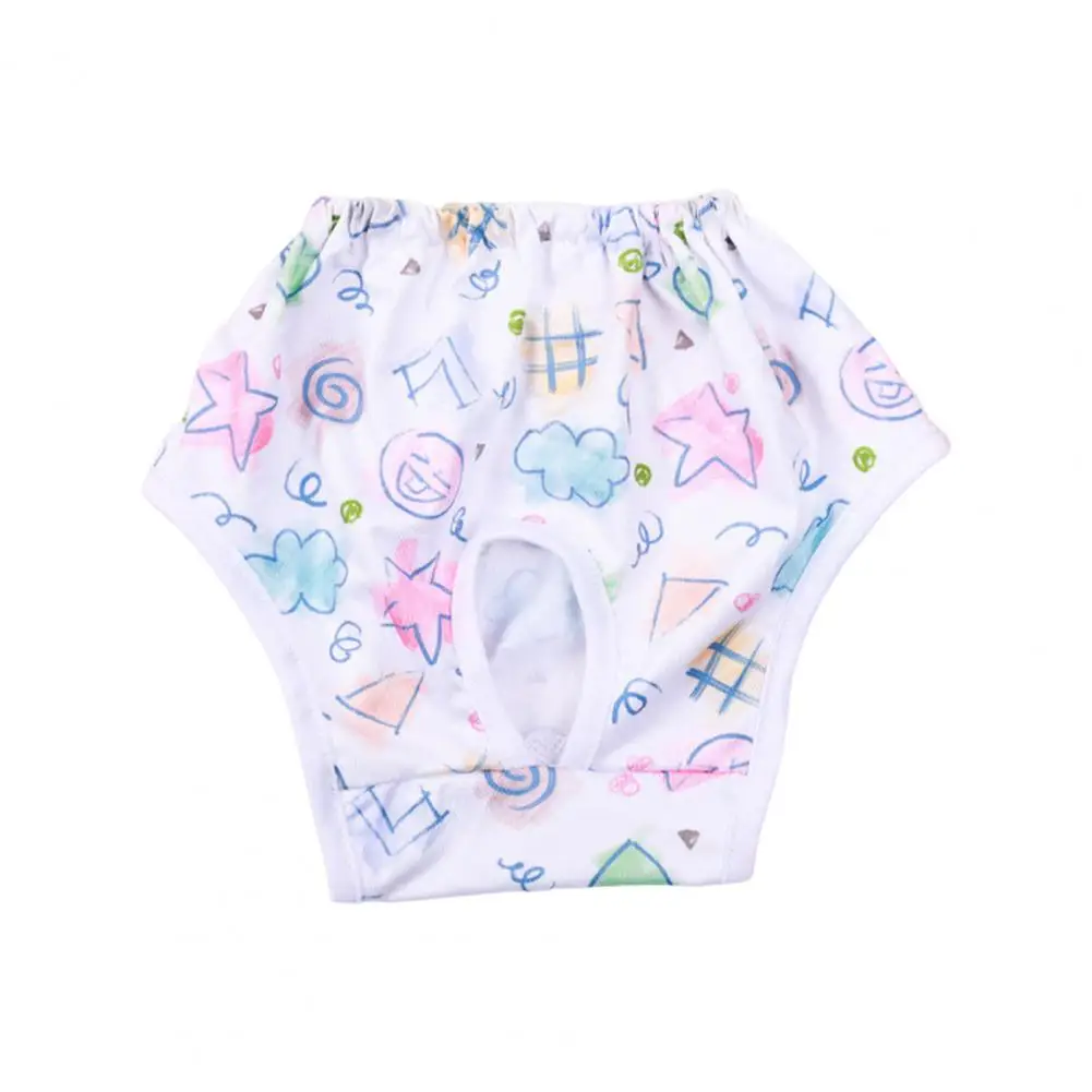 Reusable Dog Diapers Female Dog Menstrual Pants with Elasticity Cartoon Pattern Prevent Heat Excitability for Female